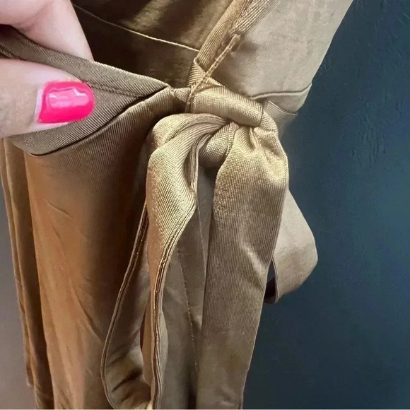 NWT L’AGENCE Allia Tank Wrap Dress Brown Metallic Size Small - Picture 6 of 8